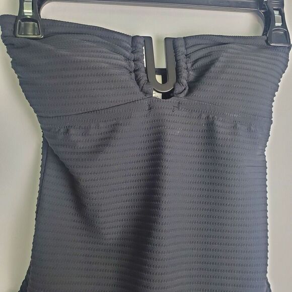 Sea Level Swim Navy Blue Strapless Textured One Piece Swimsuit Size 4 - Picture 5 of 9